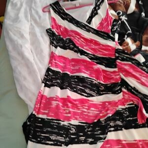 Pink and Black Striped Dress